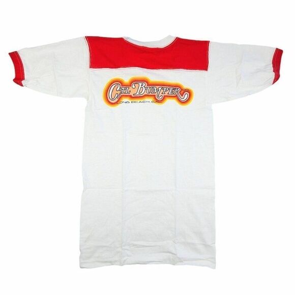 Vintage Cal Bumper T Shirt Mens Size Small Red 80s Ringer Tee Made In USA NEW - Picture 1 of 7